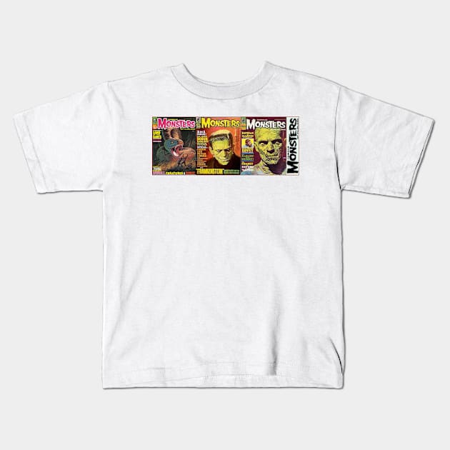 Classic Famous Monsters of Filmland Series 14 Kids T-Shirt by Starbase79